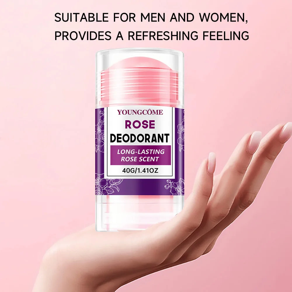 Rose Deodorant Stick Underarm Bad Smell Sweating Removal Armpit Refreshing Antiperspirant Lasting Aroma Deodorant Body Care Quake