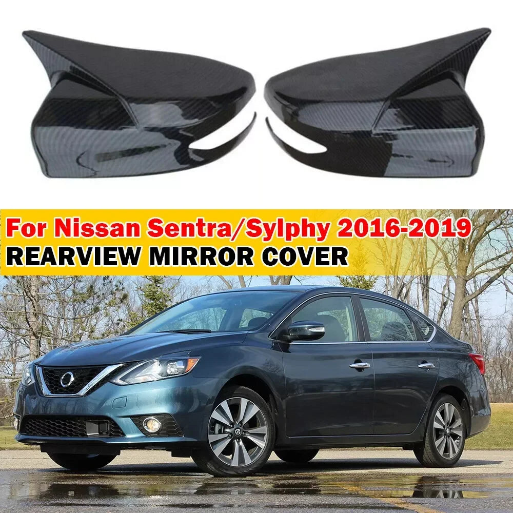 For NISSAN Altima 2013-2018 Sentra/Sylphy 2016-2019 Mirror Cover Rearview Side Mirror Cover Wing Cap Exterior Rear View Trim Quake