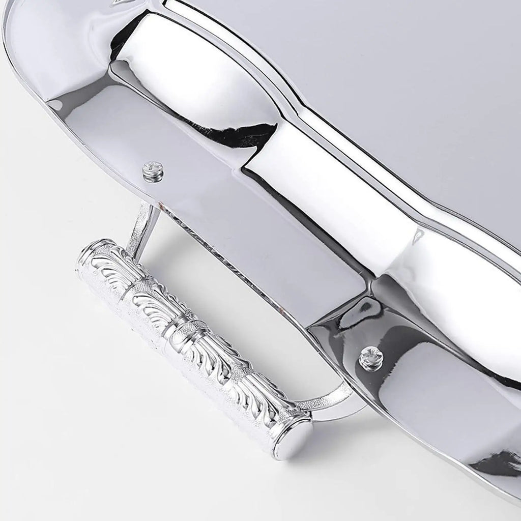 Stainless Steel Serving Tray Dish Food Storage Elegant Dessert Table Tray Serving Platter for Tea Party Bathroom Home Kitchen Quake