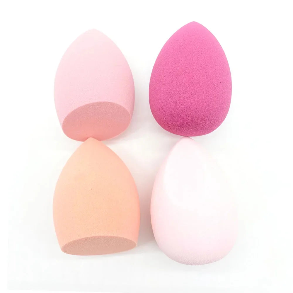 Make Up Sponge Tools Sponge 4pcs Powder Beauty Cosmetic Egg Foundation Makeup Puff Dry and Wet Combined Powder Puff Bevel Cut Quake M81 Pink no box