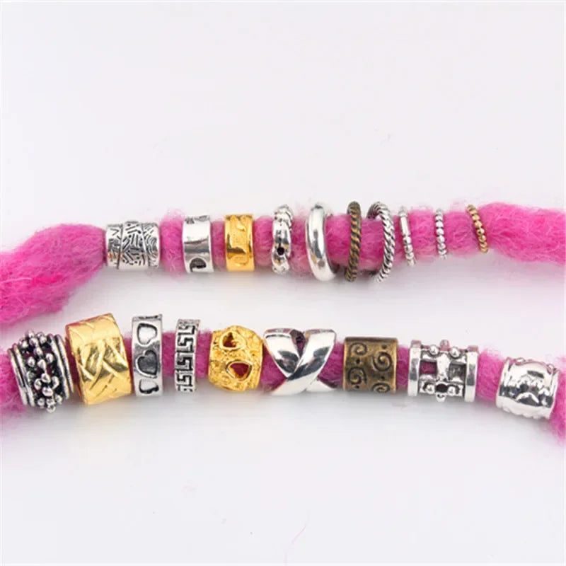 African Braiding Hair Rings Vintage Spiral Braids Hair Styling Tools Accessories Silver Gold Beads for Hair Braids Dreadlock Quake