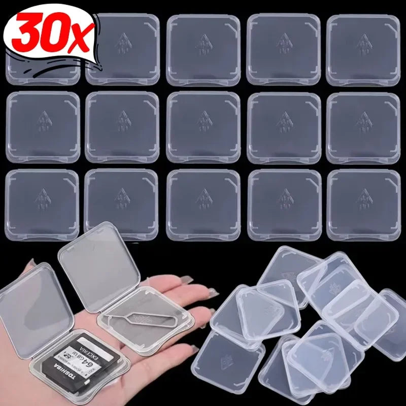 30/1PCS Transparent TF/SD Memory Cards Protective Case Holder Storage Boxes Portable Mini SIM Card Prevent Dirt and Damage Box Quake