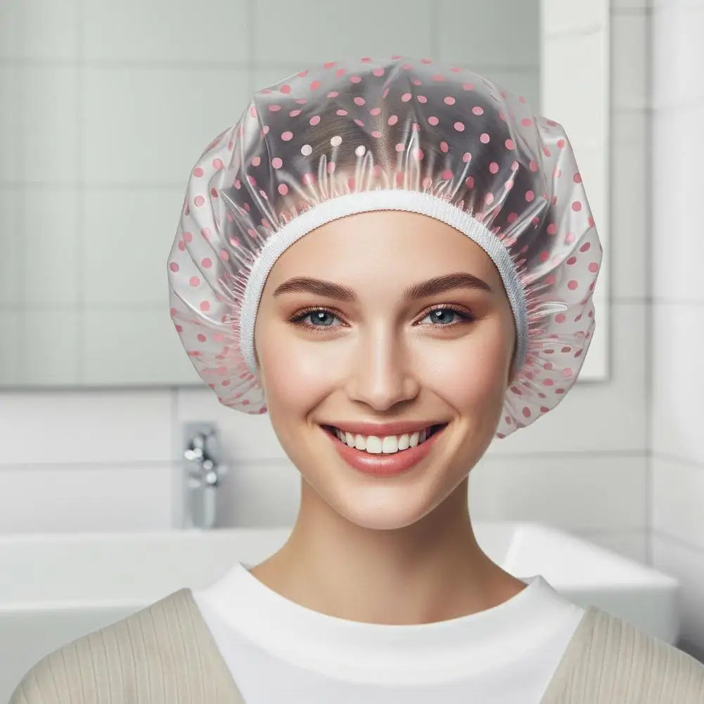 Shower Cap For Women, Elastic And Reusable Hair Bath Caps, Waterproof Bathing Hat Stocking Stuffers For Women Ladies Spa Salon Quake