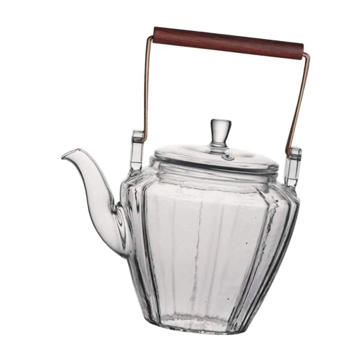 Glass Teapot Kettle Clear Kung Fu Tea Brewing Pot for Picnic Restaurant Quake