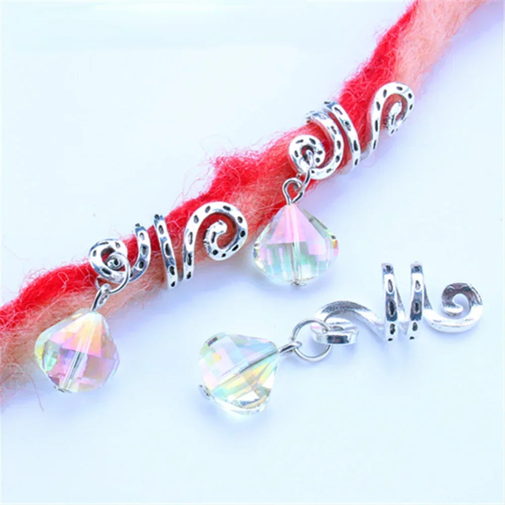 Hair Braided Wig Jewelry Hair Extension Rings Buckle Metal Hollow Out Iron Flower Tube Hair Ring Buckle Headdress Styling Rings Quake 5pcs LQ716-21