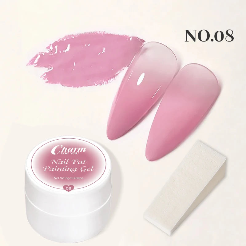 20 Colors Pat Painting Gel,Gel Nail Polish,Soak Off UV LED Gel Polish,Gel Paint For Nail Art Drawing Gel Nail For Art Design Quake 008 and sponge
