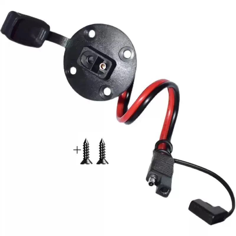 Weatherproof 12AWG SAE Sidewall Port Socket, Universal Panel‑mount SAE Connector Cable for Solar Generator Motorcycle Battery Quake type2 No fuse 2M