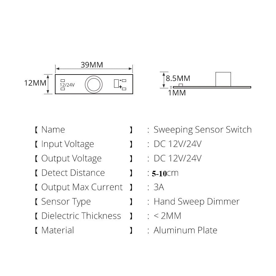 Smart Switch Module Sensor Motion Detector Finger Hand Sweep Sensor DC 12V 24V 3A Maximum 36W Power Light Switches Quake