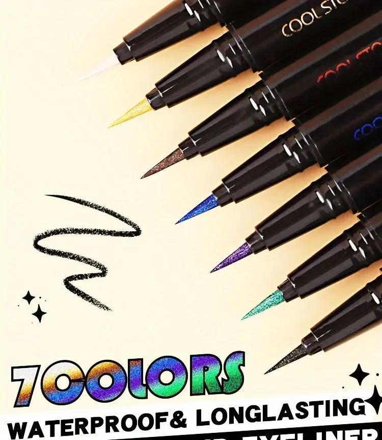 Glitter Pearlescent Eyeliner Pen,Metallic Silkworm Eyeshadow Pen,Eye Brightening,Quick-Drying,Long-lasting and Waterproof Makeup Quake