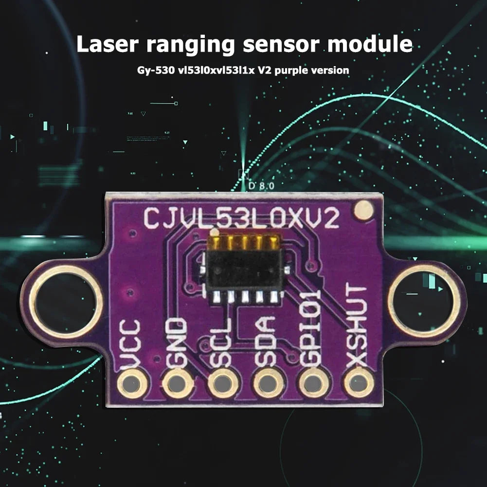 1-10PCS VL53L0X Time-of-Flight (ToF) Laser Ranging Sensor Breakout 940nm GY-VL53L0XV2 Laser Distance Module I2C IIC with Pin Quake