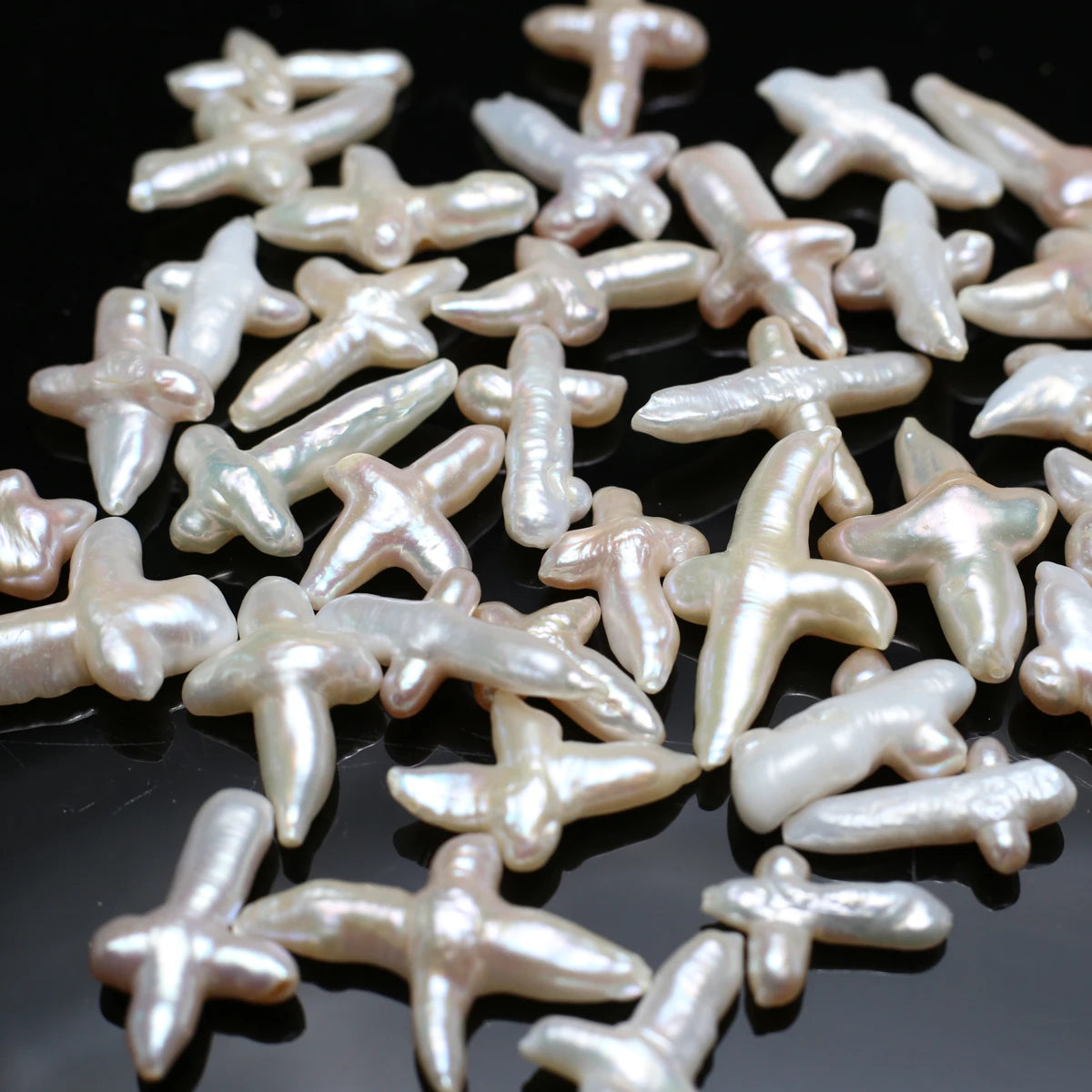 Natural Freshwater Pearl Shaped Cross Gift Exquisite Size 20x30mm for Jewelry Making DIY Earrings Necklace Bracelet Accessory Quake