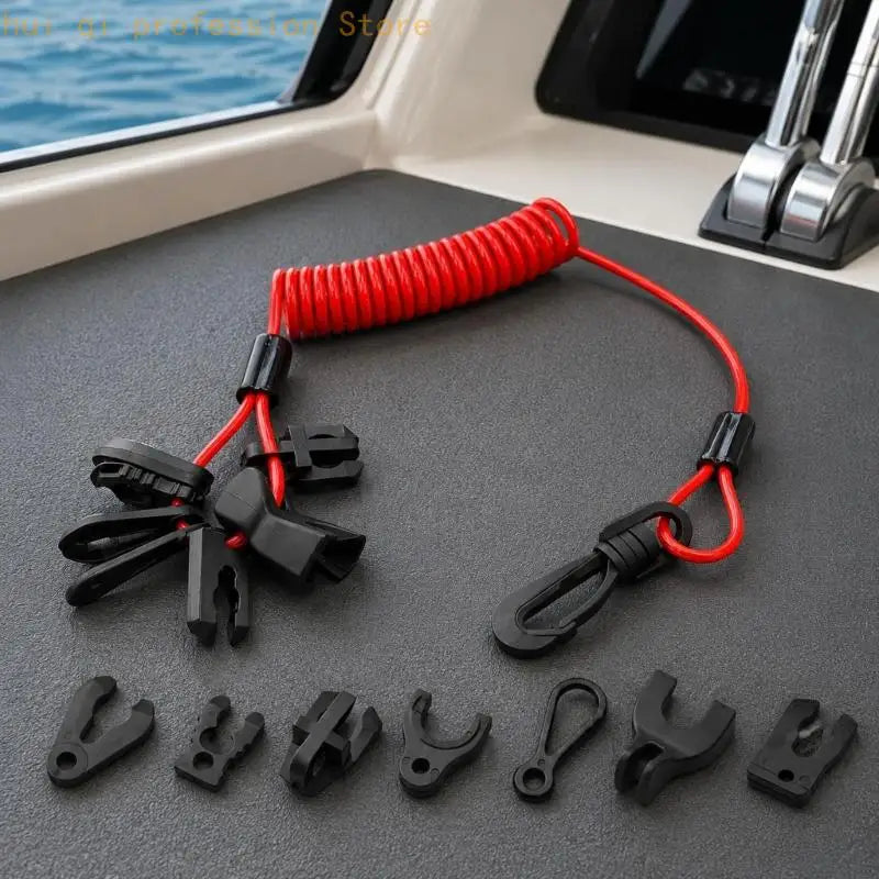 Universal Boat Safety Lanyard Kills Switches with Stretch TPU Lanyard Clip H8WE Quake