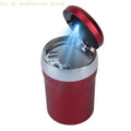 Covered Car Ashtray with Push Top Lid and Lid Light for Drivers H8WE Quake Red CN