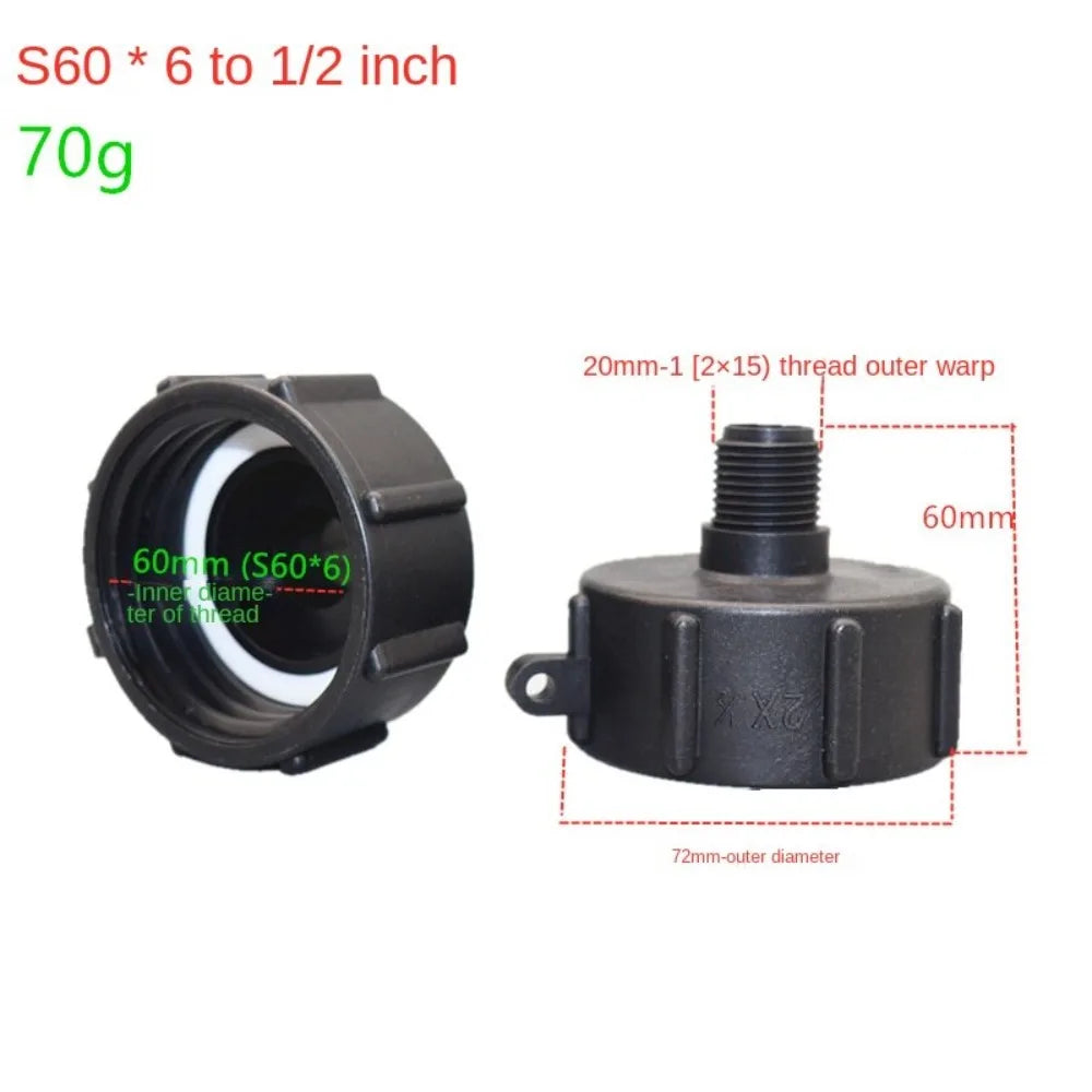 S60 IBC Ton Barrel Connector IBC Plastic IBC Tank Adapter Fine Thread Accessories Hose Connector Ton Barrel Quake