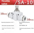 3pc Air Flow Speed Control Valve Tube Water Hose Pneumatic Push In Fittings Throttle Valve SA 4-12mm Quake White SA-10 3pcs