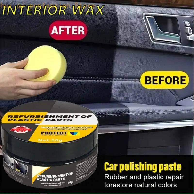 50G/70G Car Plastic Plating Refurbishing Agent Vehicle Polishing Coating for Auto Plastic Part Coating Agent with Sponge H8WE Quake