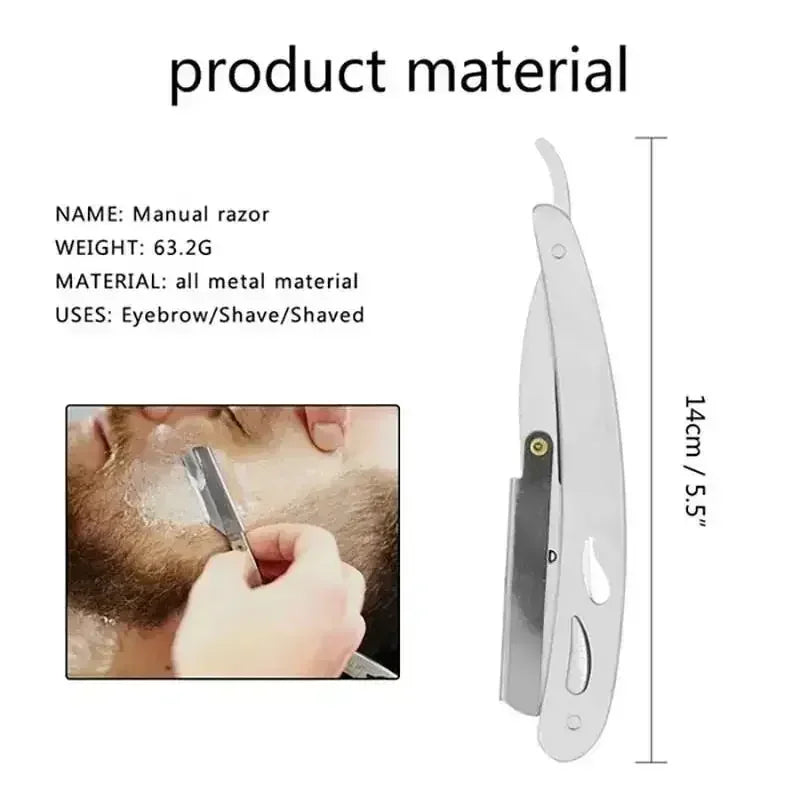 Straight Edge Stainless Steel Barber Razor Men Professional Manual Shaver Shaver Folding Shaving Shave With Blade Quake