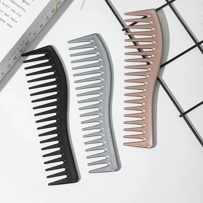 Wide Tooth Plastic Curly Hair Barber Salon Hairdressing Comb Oil Head Men Professional Back Hollow Comb Styling Tool Accessories Quake