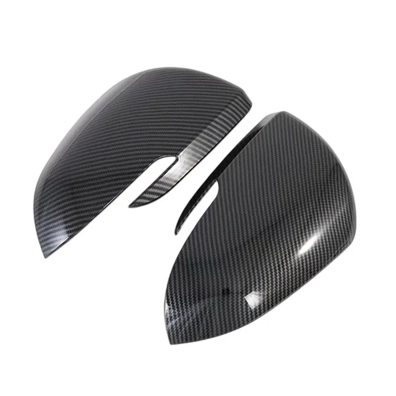For Kia Seltos 2019 2020 2021 ABS Carbon Fiber Chrome Silver Look Car Body Door Side Mirror Cover Trim Rear View Cap Sticker Quake Carbon