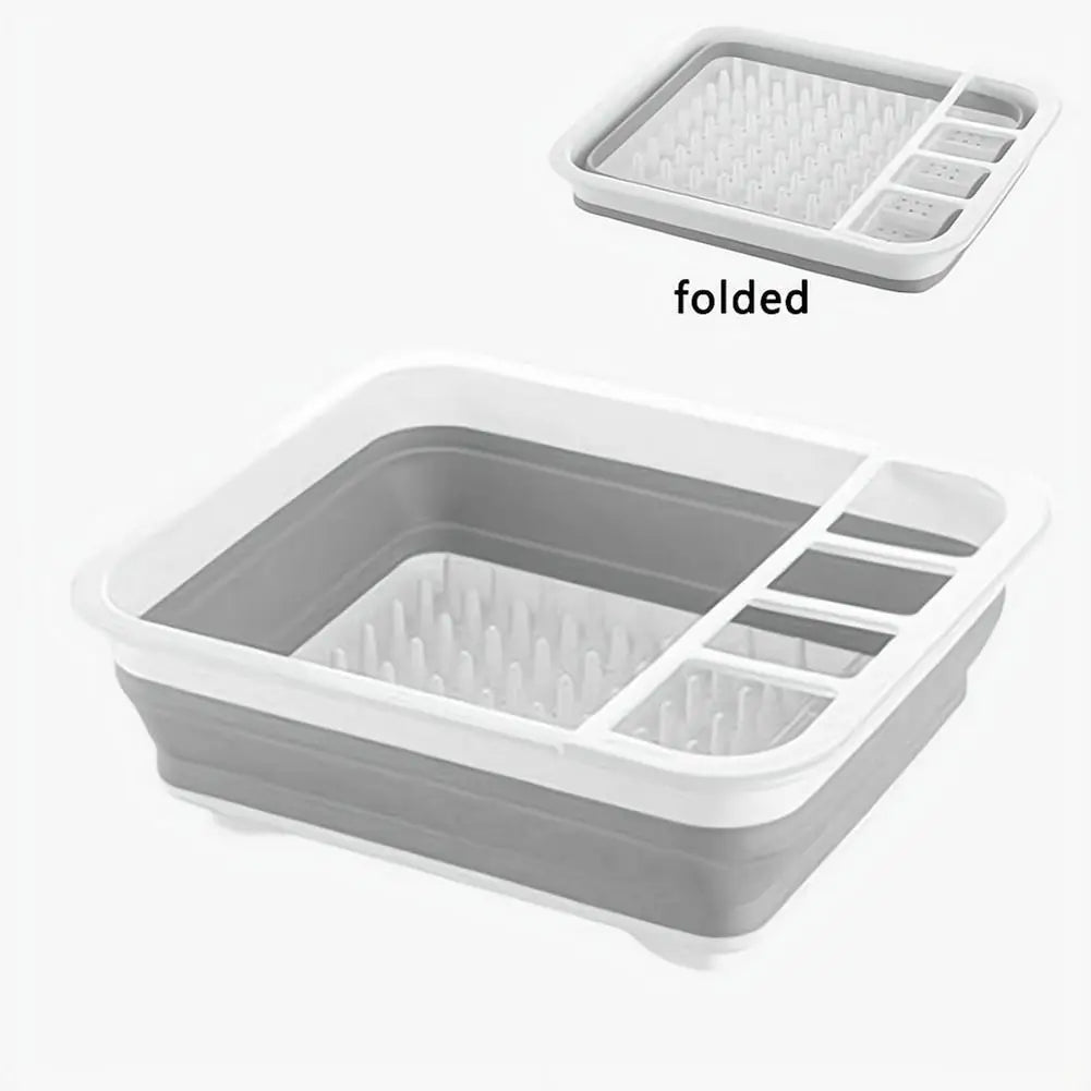 Foldable Dish Rack Kitchen Drain Rack Space Saving Cutlery Storage PP TPR Material Multifunction Sink Organizer Drying Rack Quake