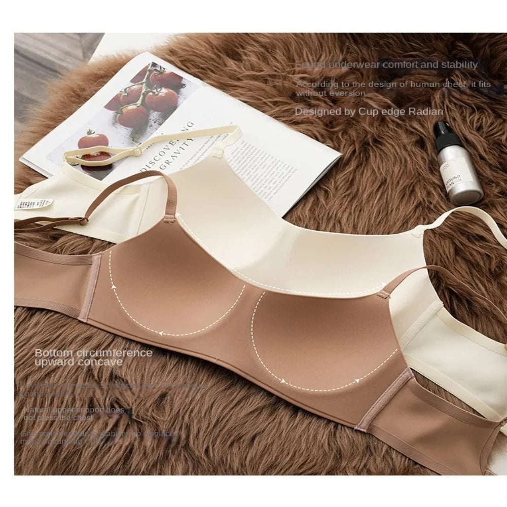 Soft Comfort Wireless Bra Breathable Fabric Thin Cup Seamless Bra Non-Wire Supportive Structure Tube Top Bras Daily Wear Quake