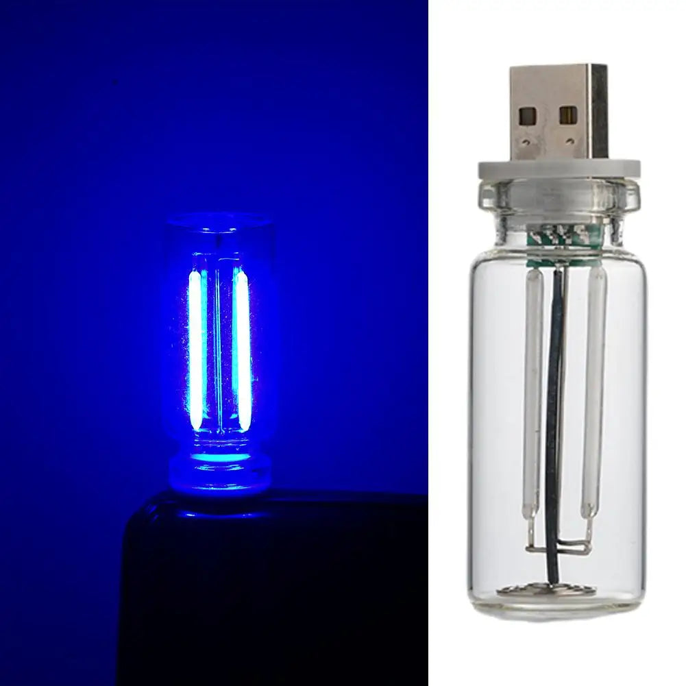 Car USB Night Light Touch control Dimmable LED Filament Lamp USB Plug and Play Decorative Atmosphere Light for Car Bedroom Quake D