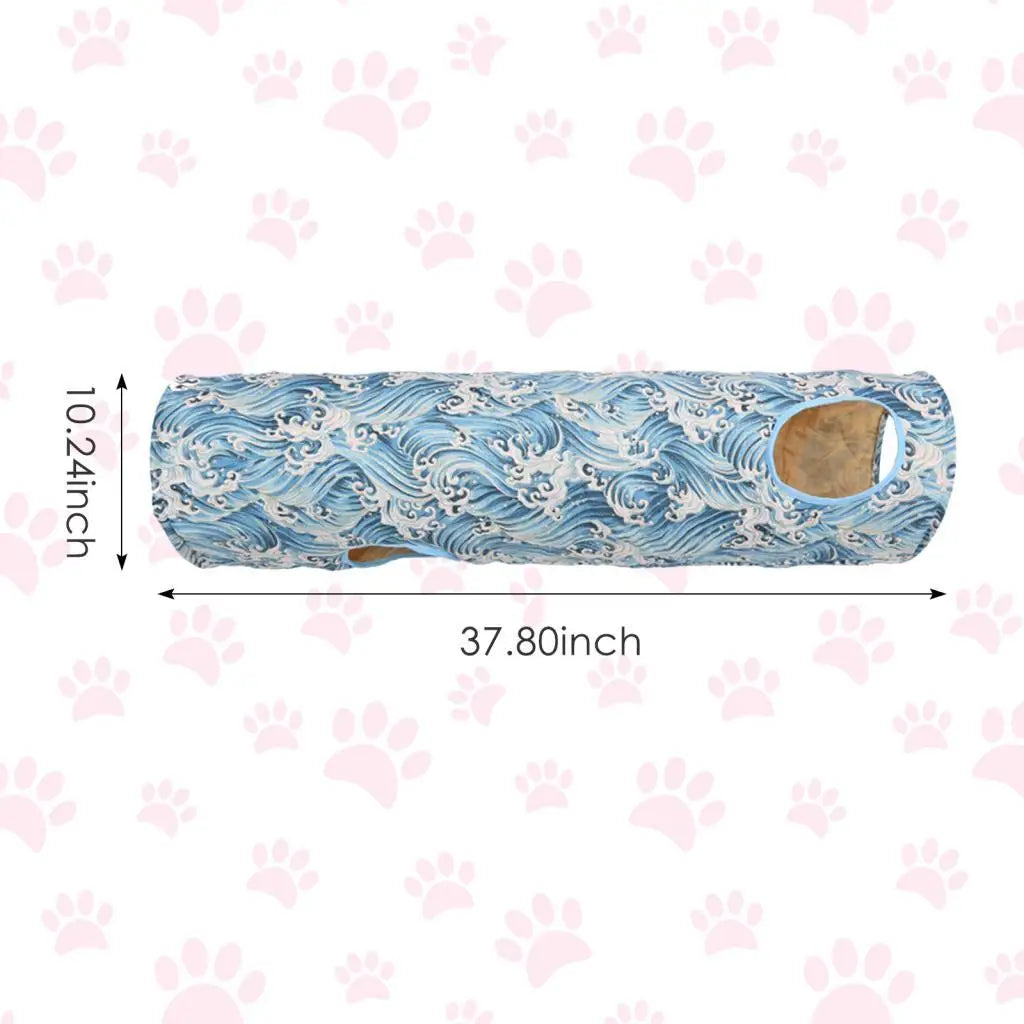 Funny Cat Kitten Folding Tunnel Training Peepholes Play Fun Toy Interactive Quake
