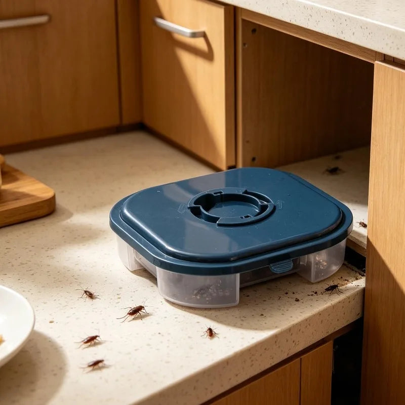 Efficient No-Bait Cockroach Trap Reusable Double-layer Insect Control Box for Roaches Spiders Ants Household Pest Catching Boxes Quake