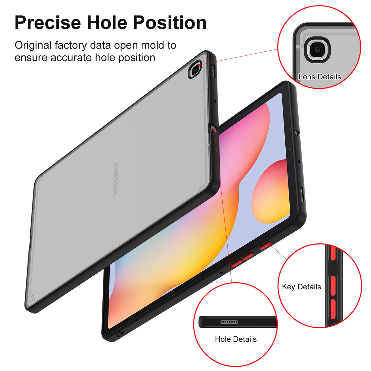 For Samsung Galaxy Tab A7 Lite Shockproof Protective Case 8.7-inch Transparent Cover Compatible with SM-T225/T220 Quake