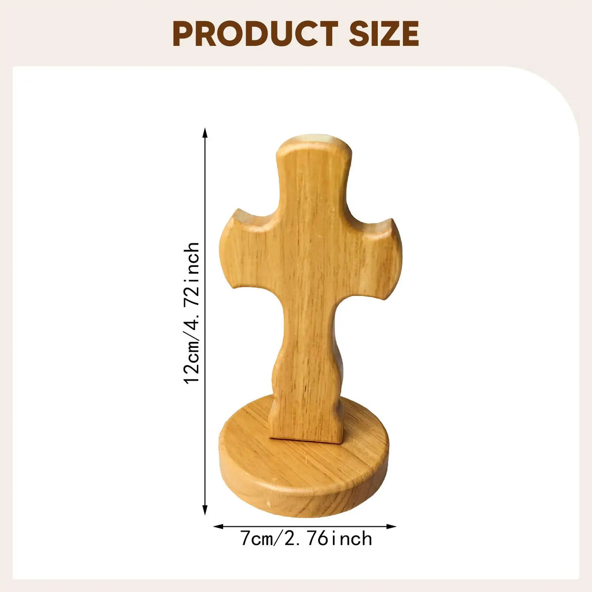 Wooden Standing Cross Centerpiece Rustic Art Ornament for Desk and Table in Modern Home Decoration Quake