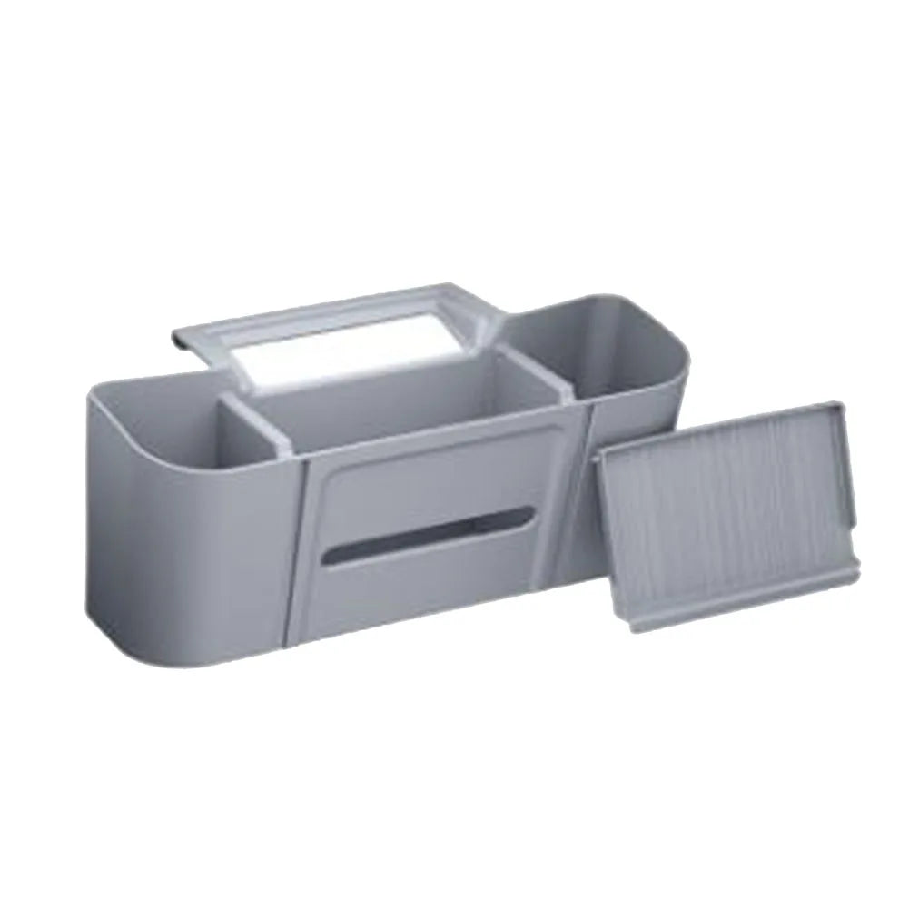 Center Console Rear Armrest Organizer for Toyota For Sienna Years 2021 2022 2023 2024 2025 2026 Gray Plastic Fit Quake flat-lid