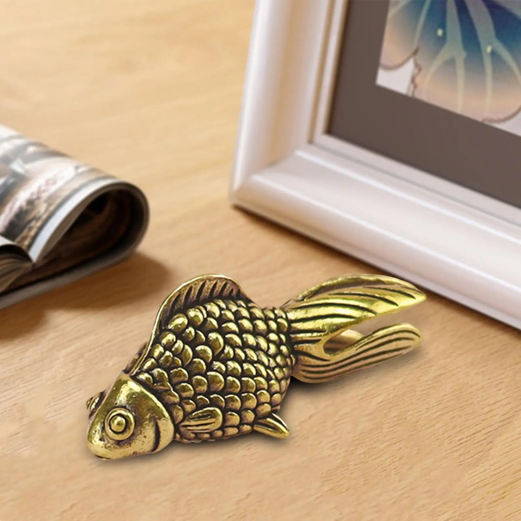 Goldfish Statue Collectable Antique Ornament for Office Bedroom Tabletop Quake