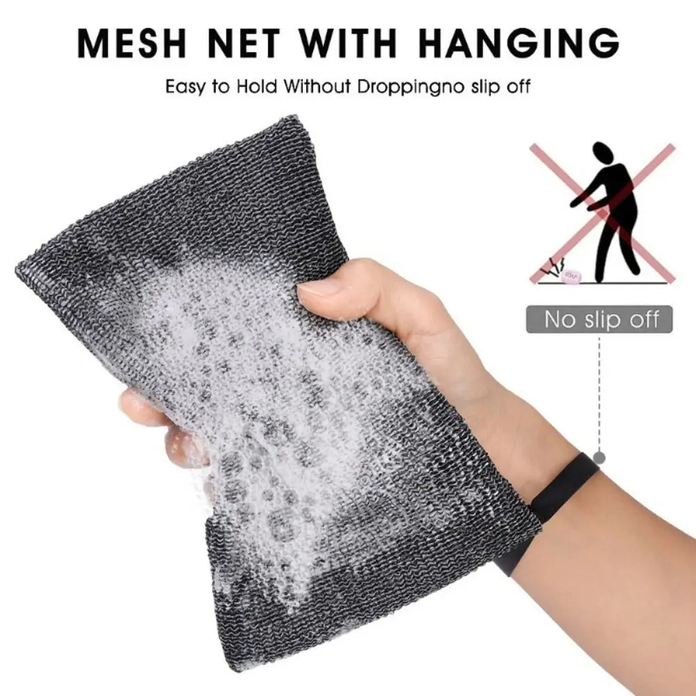 Portable Foam Net High Quality Bathroom Accessories Double Layer Nylon Soap Bag Hangable Thickened Shower Shampoo Holder Quake