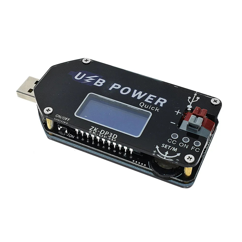 ZK-DP3D CNC USB TYPE-C DC Converter CC CV 1-30V 2A 15W Power Module Adjustable Regulated Power Supply QC2.0 3.0 AFC Quake