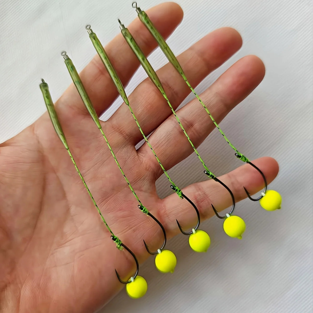 5pcs European Carp Fishing Setup with PVC Floats and Hooks - Ideal for Grass Carp and Bream, Bait Fishing Gear|Minimalist Design Quake