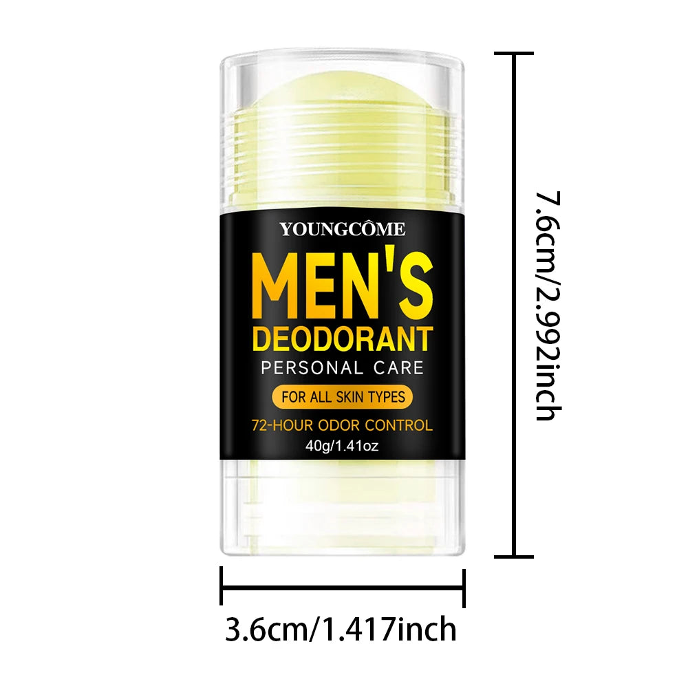 Men's Deodorant Stick Anti Sweating Keep Drying Lasting Fragrance Remove Armpit Odor Underarm Refresh Sticks Fade Body Odor Quake 40g