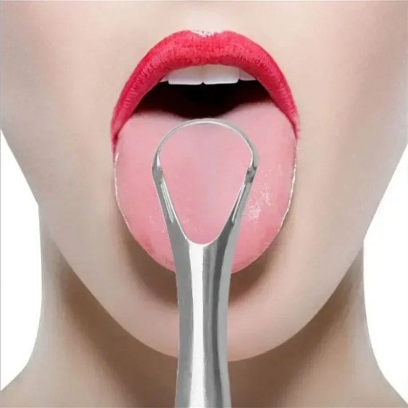 vvocci Reusable Stainless Steel Tongue Scraper – 1 Pack Oral Hygiene Tool for Fresh Breath & Coated Tongue Cleaning Quake