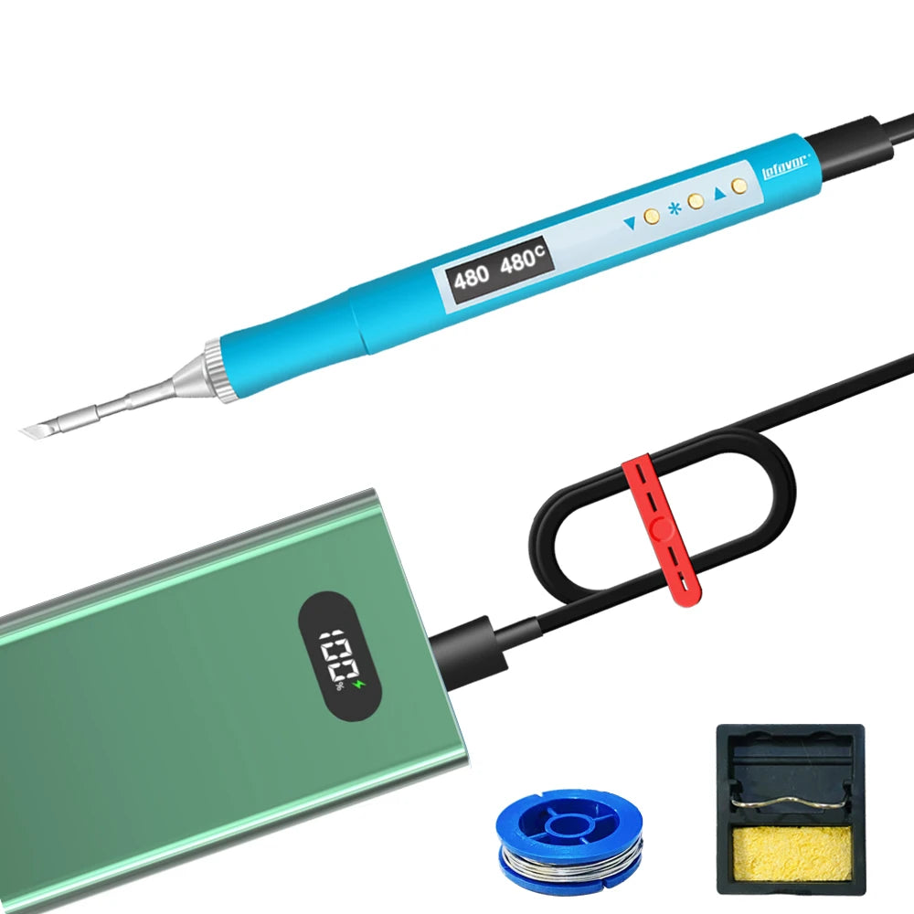 T210.JBC210 Mini Portable Electric USB Soldering Iron with Heating Block, Digital Display, USB Soldering Station Quake