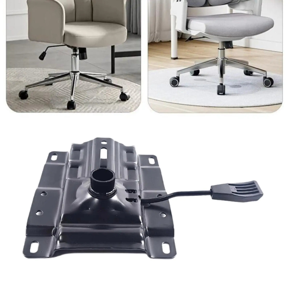 Office Chair Replacement Parts Height Adjustable Steel Swivel Base Plate for Home Desk Chair and Gaming Chair Use Quake