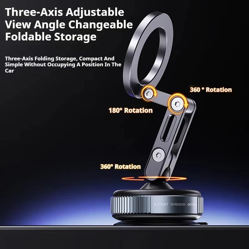 X53 Magnetic Phone Holder Rotating Folding Vacuum Suction Mag Stand For Car Navigation Gym Kitchen Streaming Bracket Quake