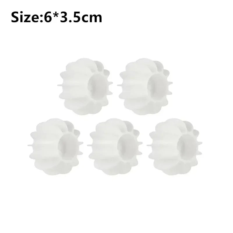 Laundry ball reusable clothes hair cleaning tool pet hair remover washing machine cat scratching machine laundry ball Quake White 6x35.cm 5PCS