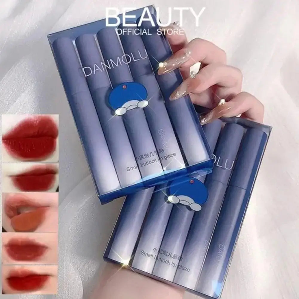 5 Colors/kits Matte Lipstick Set Long Lasting Waterproof Non-Stick Cup Lip Glaze Not Easy To Fade Cute Lip Tint Cosmetic Makeup Quake