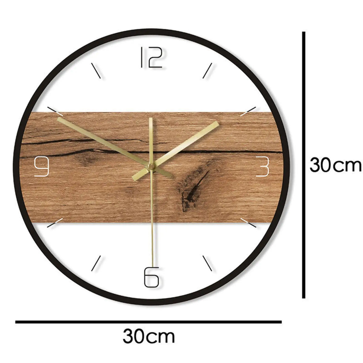 Nordic Wall Clock Wall Art Acrylic Wood Texture 12 inch Silent Decorative Clock for Bedroom Living Room Kitchen Decoration Quake