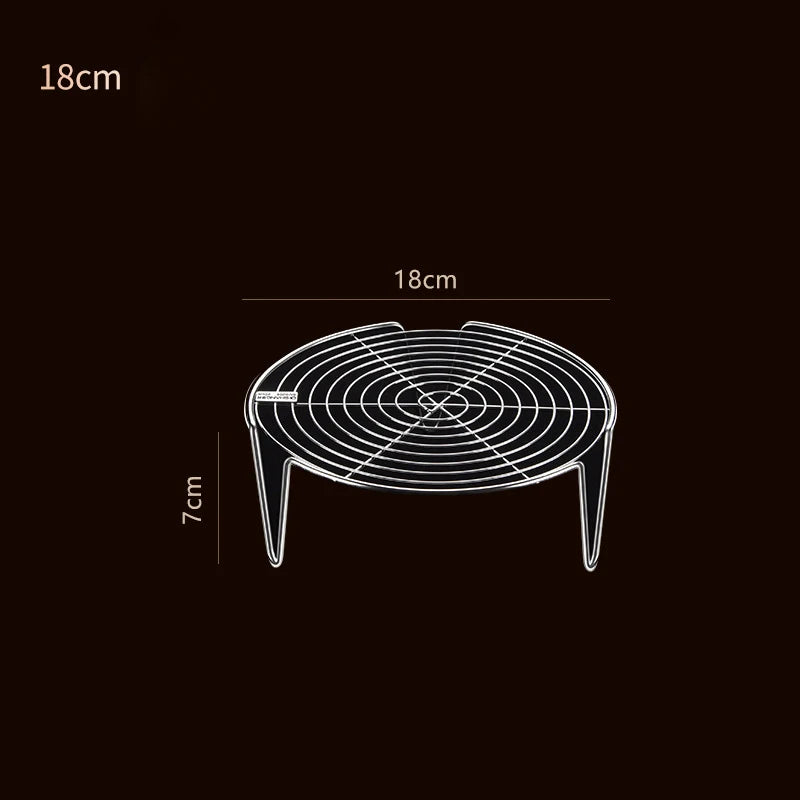 1pcs Stainless Steel Steamer Rack Multifunction Pot Steaming Tray Dumplings Eggs Grill Stand 16cm 18cm 20cm 22cm Quake H7-18cm