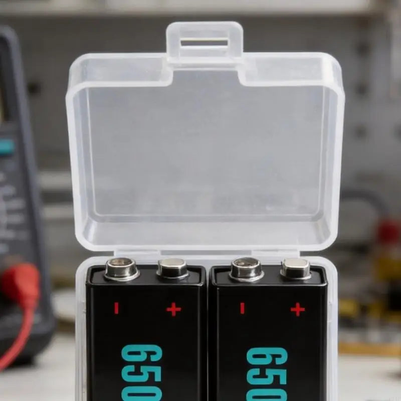 Clear Plastic 9V Battery Box Case for Repair Pouches and Desk Storage Shell K1KF Quake