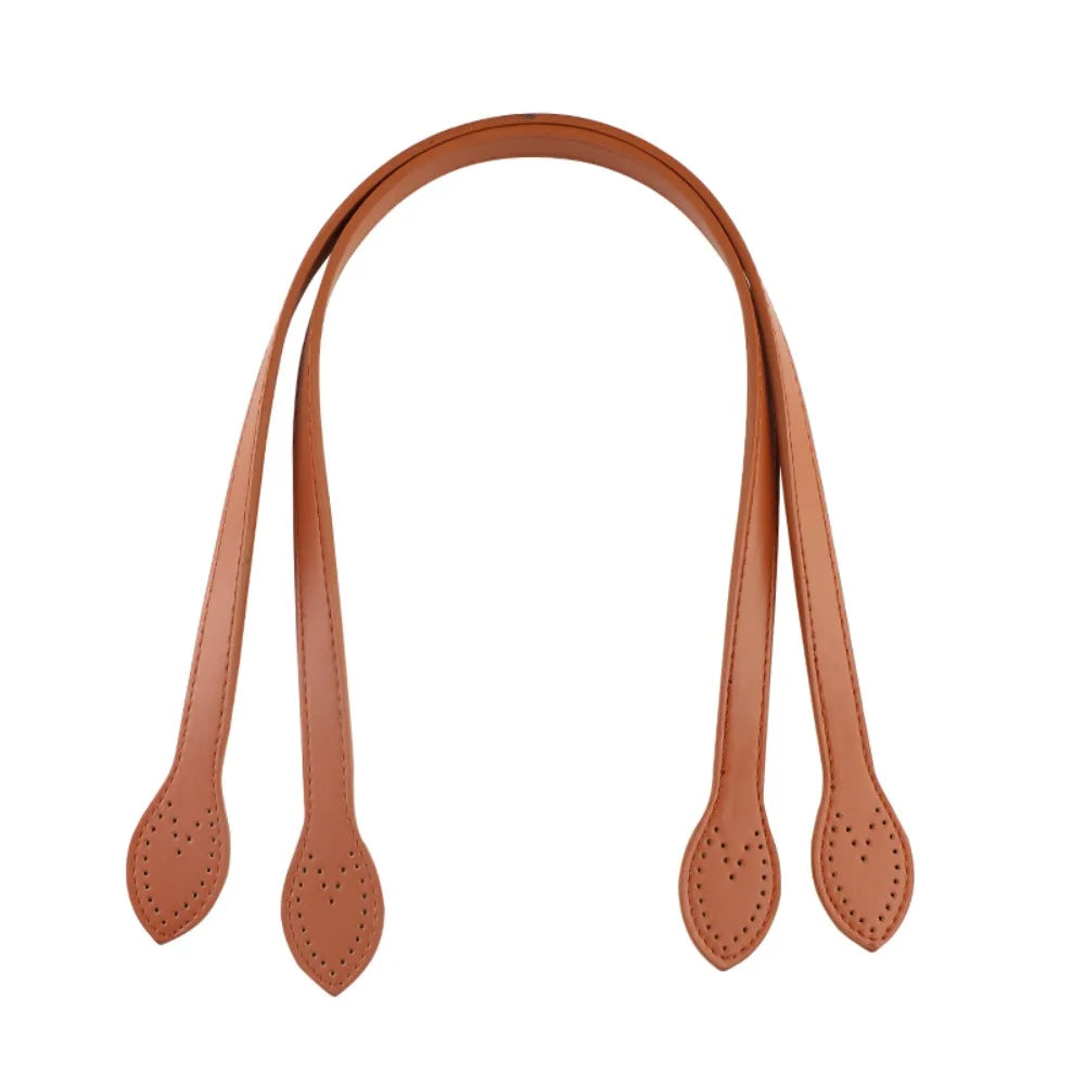 2Pcs Portable PU Leather Shoulder Bag Strap Replacement Core Stitching Bag Belt Detachable Handbag Band Handle Bag Accessories Quake Brown