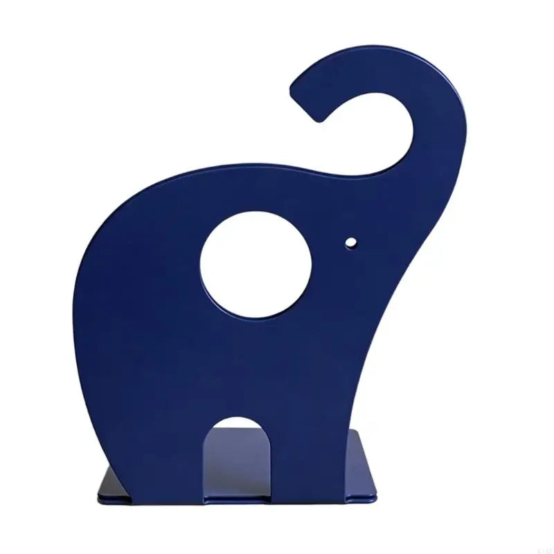 Metal Elephant Bookend for Desk Storage, Decorative Book Support with Smooth Painted Finish for Shelf and Office Files K1KF Quake Blue CN