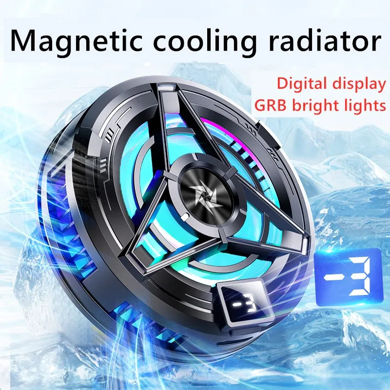 Magnetic mobile phone radiator with temperature display For iPhone Xiaomi Huawei Samsung mobile phone back clip fan game cooler Quake