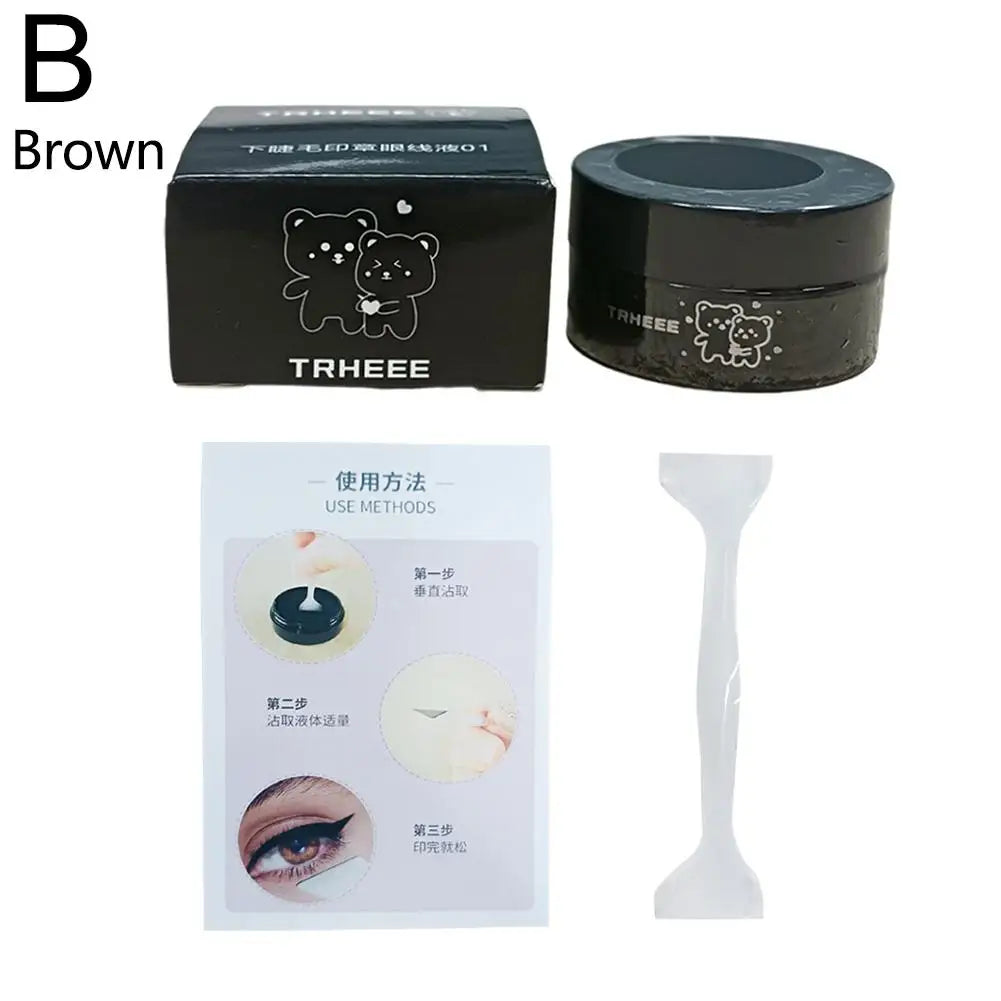 Double Ended Eye Eyeliner Stamps Set Eye Shadow Cosmetic Easy To Color Eye Liner Stamping Stencil Accessories Lash Make Up Tools Quake Brown