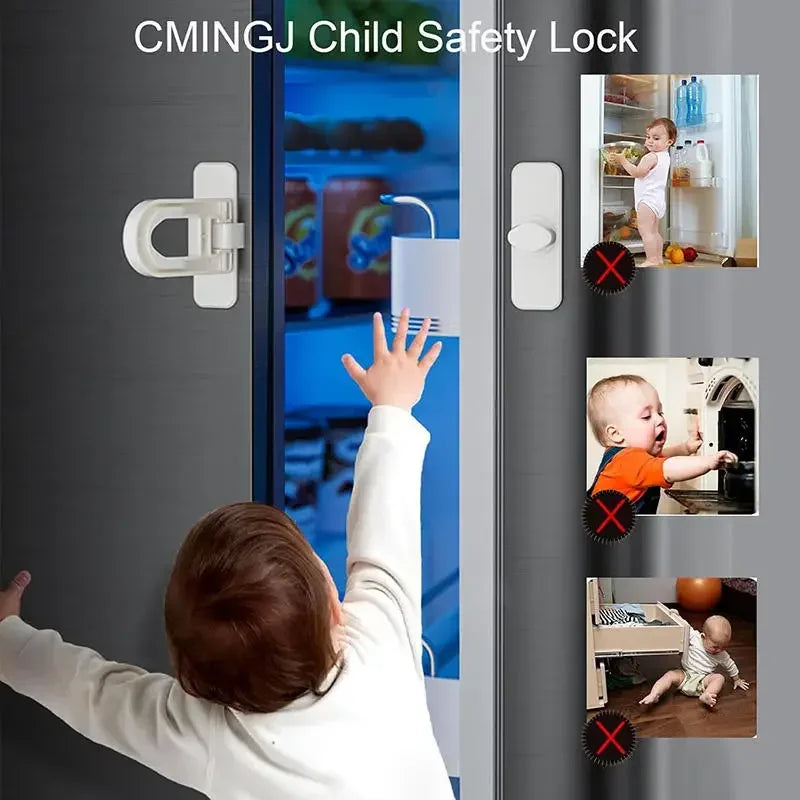 Baby Safety Lock Protection Useful Cabinet Multifunction Kids Security Drawer Lock Refrigerator Door Latch Durable Plastic Quake
